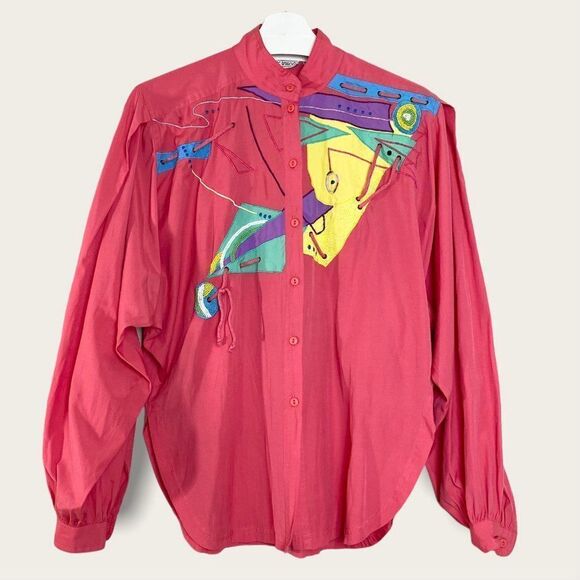 Vintage Tops - VINTAGE Marc D'Alcy Balloon Sleeve Blouse